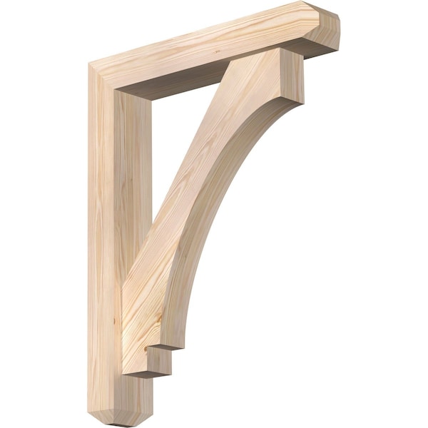 Ekena Millwork Imperial Craftsman Smooth Bracket w/ Offset Brace, Douglas Fir, 5 1/2"W x 28"D x 36"H BKT0604X28X36IMP04SDF - main